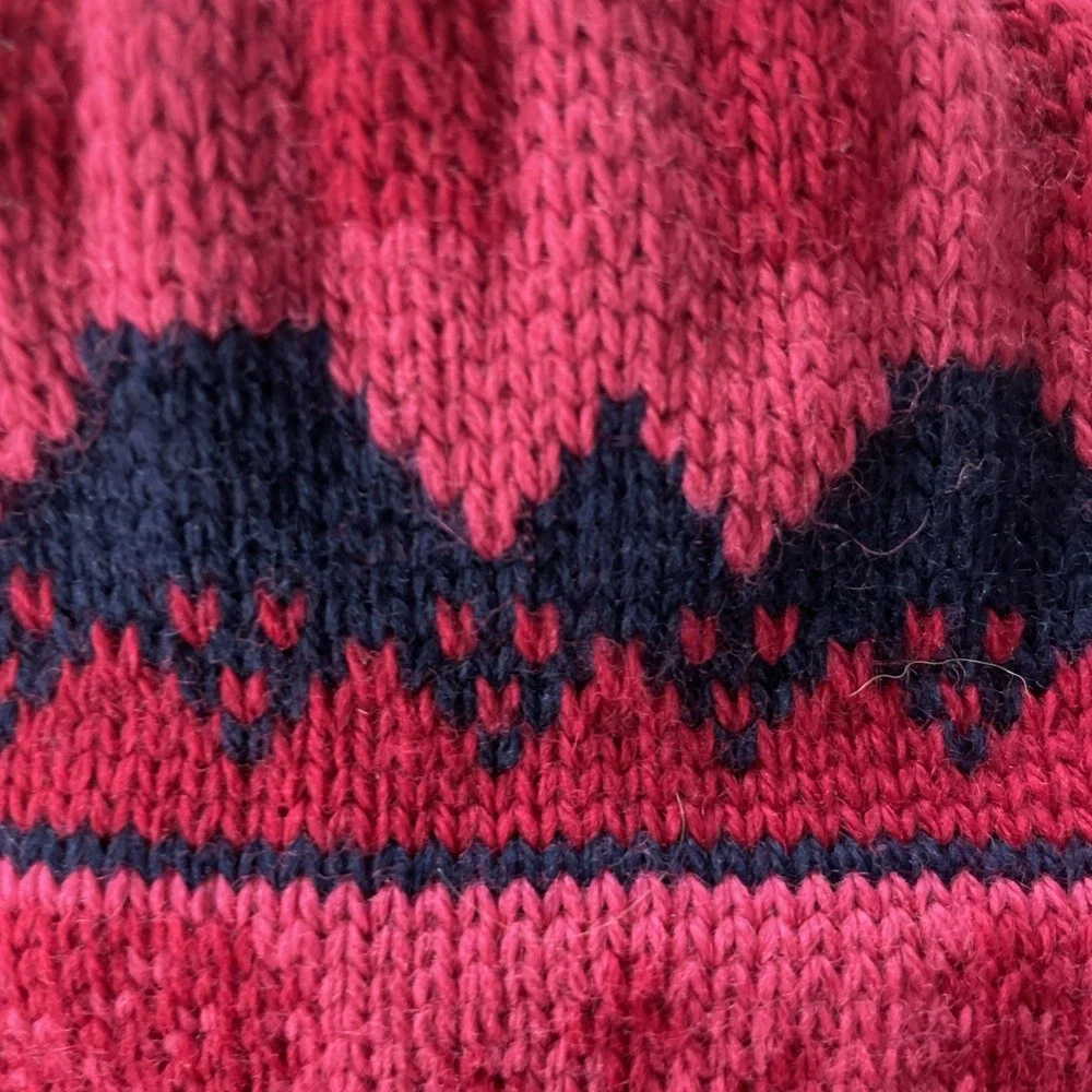 Vintage 90s Sunice Beanie Pink Fair Isle Nordic Snowflake Knit Tassel Hat Canada